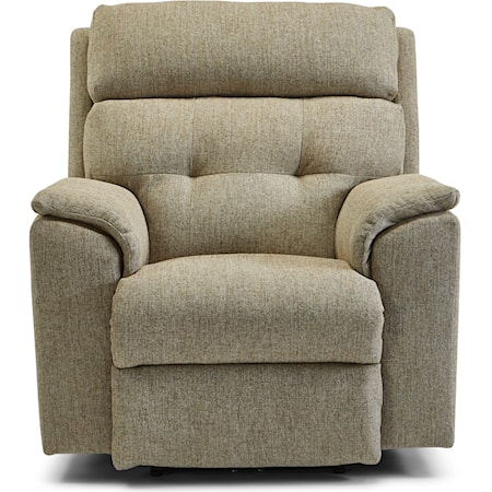 Casual Manual Rocker Recliner with Tufted Back