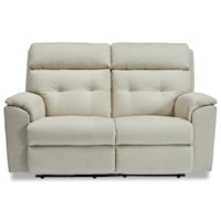 Transitional Power Recline Loveseat w/ Power Headrest and Tufted Back