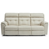 Casual Power Reclining Sofa w/ Power Headrest and Tufted Back