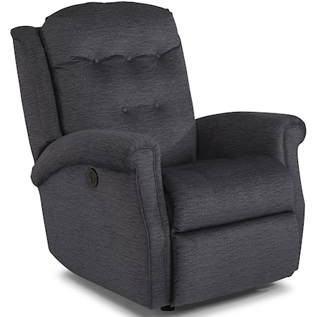 Transitional Power Rocking Recliner with Tufted Back