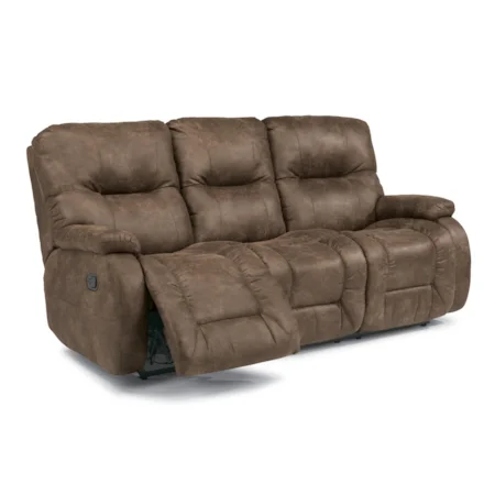 Casual Power Reclining Sofa with Plump Pillow Arms
