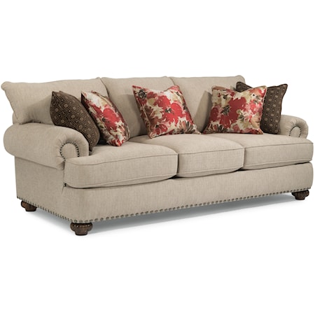 Stationary Sofa with Nailhead Trim