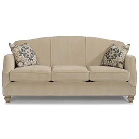 Transitional Sofa with Bun Feet