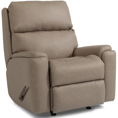 Casual Rocking Recliner with Pillow Arms