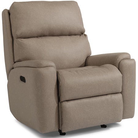 Casual Power Rocking Recliner with Power Headrest and USB Port