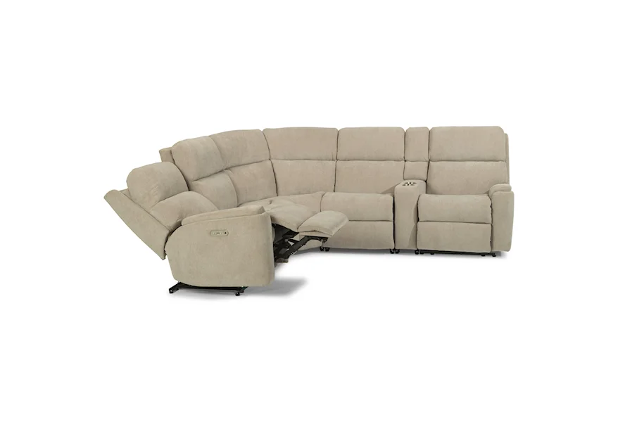 Rio 6 Piece Power Reclining Sectional by Flexsteel at VanDrie Home Furnishings