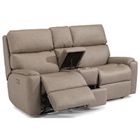 Casual Reclining Loveseat with Console