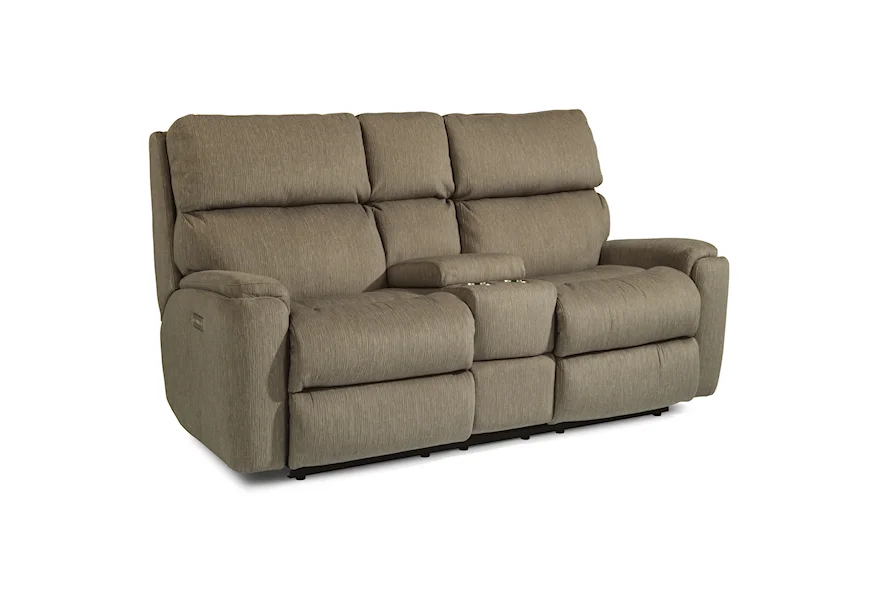 Rio Reclining Loveseat with Console by Flexsteel at VanDrie Home Furnishings