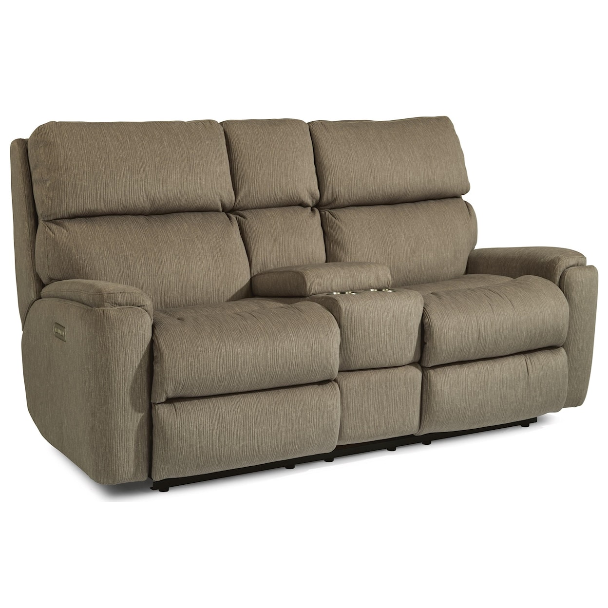 Flexsteel Rio Power Reclining Loveseat with Console and PH