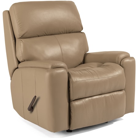 Casual Rocking Recliner with Pillow Arms