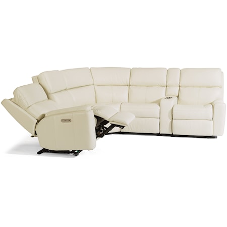 Casual 6 Piece Manual Reclining Sectional with Cupholders