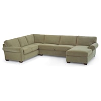 Casual Stationary Sectional Sofa with Right-Side Chaise