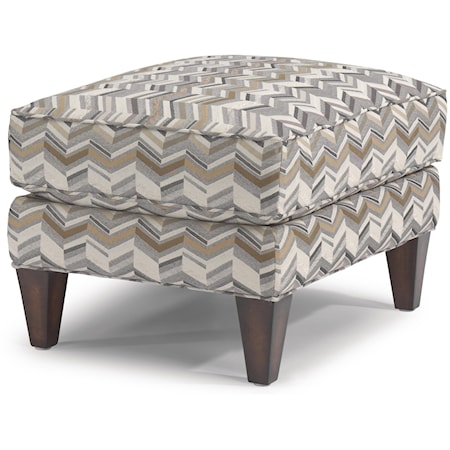 Transitional Ottoman with Tapered Block Legs