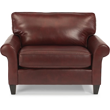 Casual Style Chair and 1/2 with Rolled Arms