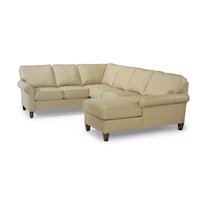 Casual Corner Sectional Leather Upholstered Sofa
