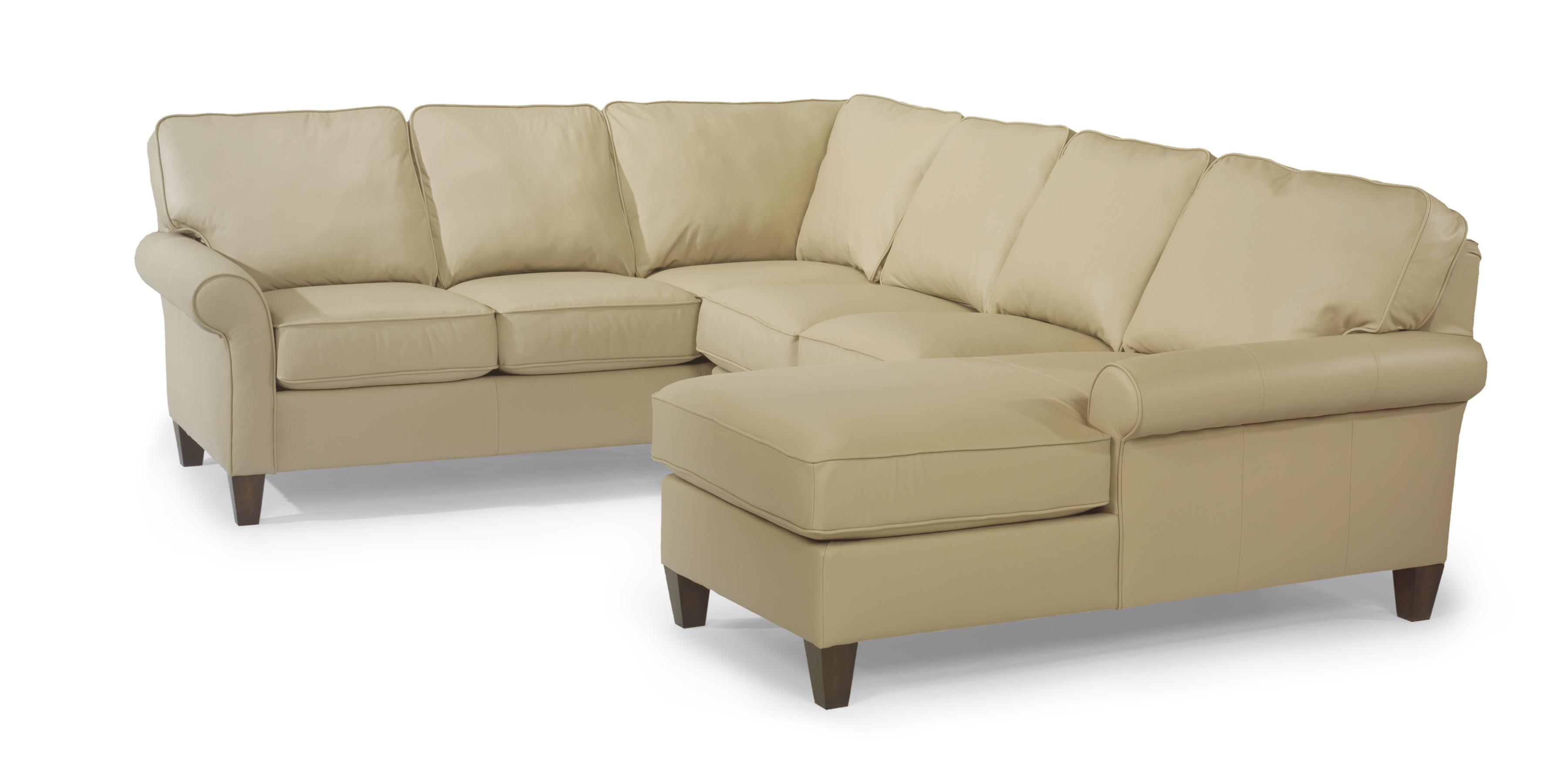 Casual Corner Sectional Leather Upholstered Sofa