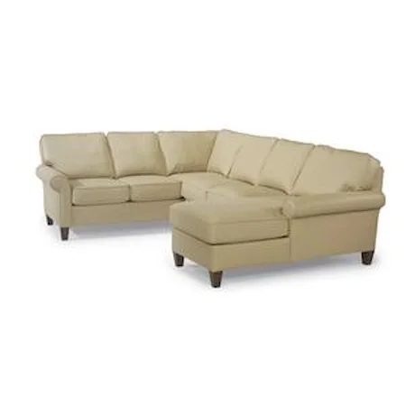 Casual Corner Sectional Leather Upholstered Sofa
