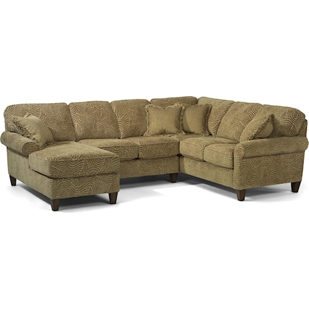 Casual Corner Sectional Fabric Upholstered Sofa