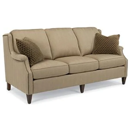 Transitional Sofa with Slender English Arms and Nailhead Border