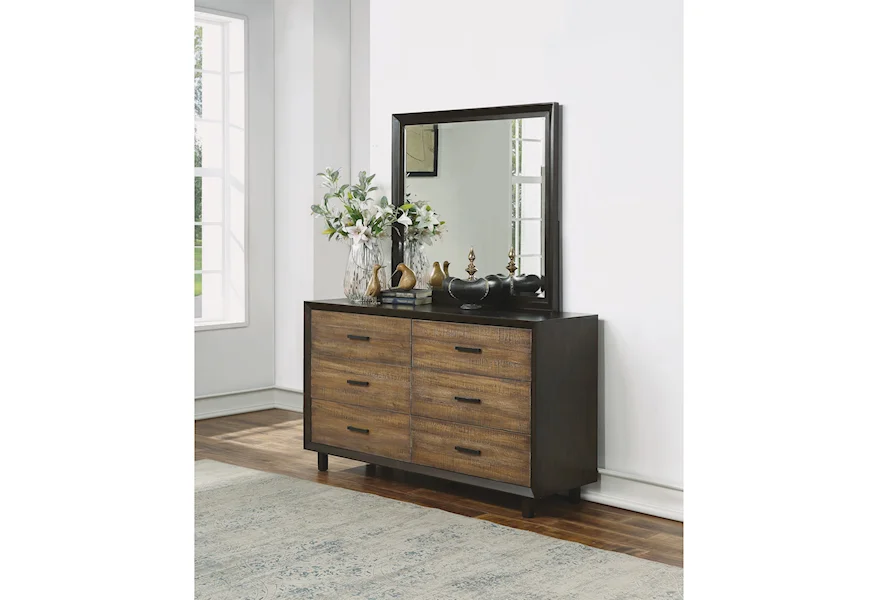 Alpine Dresser and Mirror Set by Flexsteel Wynwood Collection at Mueller Furniture