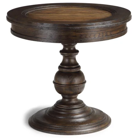 Traditional Lamp Table with Pedestal Base