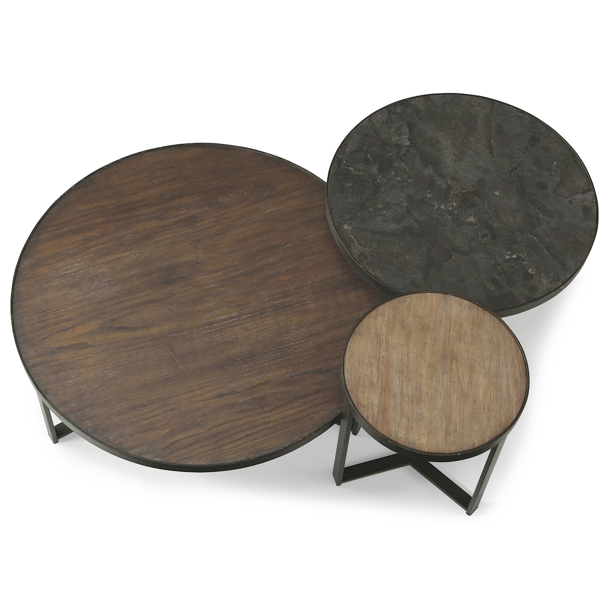 Flexsteel Wynwood Collection Carmen Large Round Bunching Cocktail Table