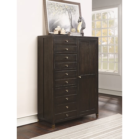 Transitional Gentleman's Chest with Felt and Cedar-Lined Drawers