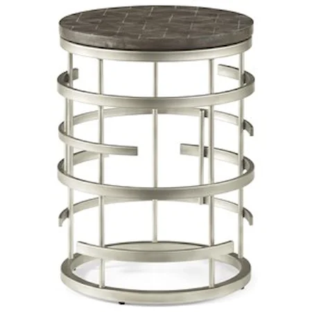 Contemporary Round Chairside Table with Concrete Tabletop