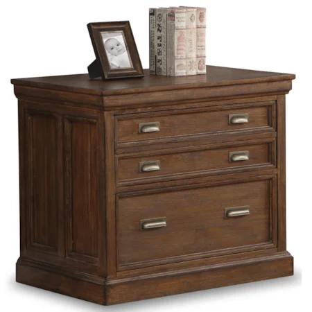 Contemporary Lateral File Cabinet with 2 Locking File Drawers
