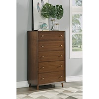 Mid-Century Modern Chest of Drawers with Felt-Lined Drawer
