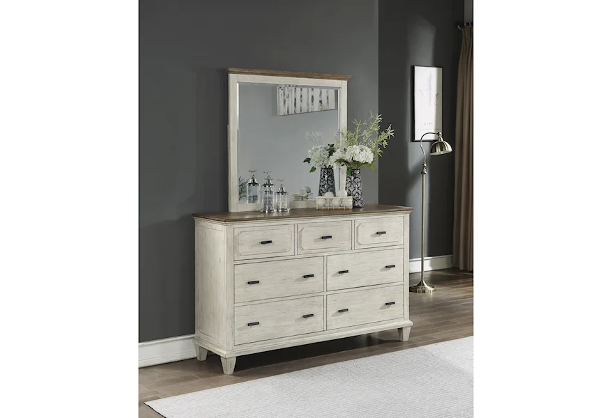 Newport Dresser and Mirror Set by Flexsteel Wynwood Collection at Sheely's Furniture & Appliance
