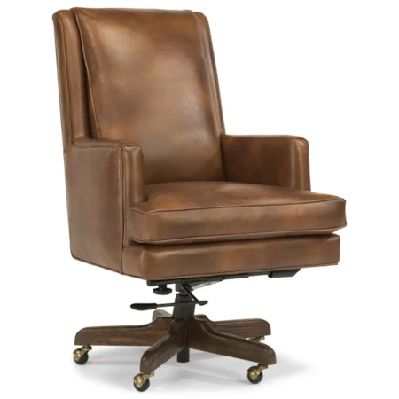 Casual Leather Office Chair with Track Arms