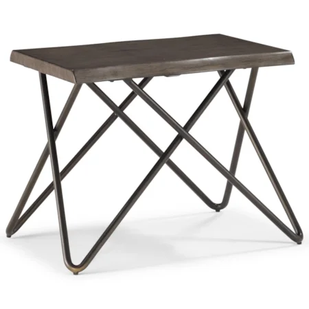 Mid-Century Modern End Table with Live Edge