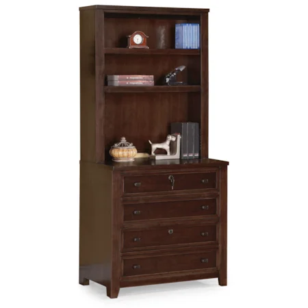 Contemporary Bookcase with File Storage Base