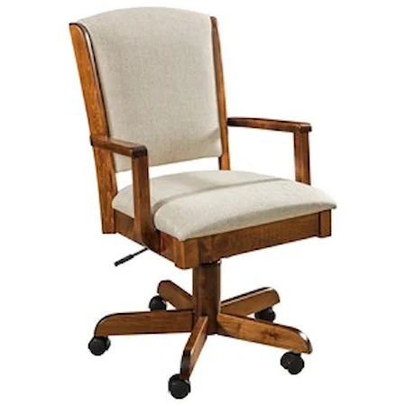 Customizable Solid Wood Swivel Desk Chair with Adjustable Seat Height