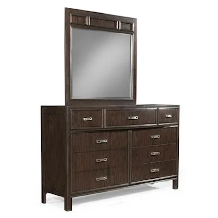 Dresser and Mirror Combination