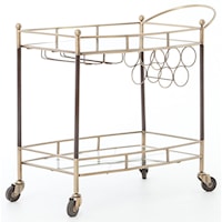 Coles Bar Cart Finished in Antique Brass