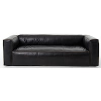 Nolita Reverse Stitch 99" Sofa with Black Upholstery