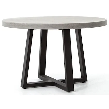 Cyrus 48" Round Dining Table with Iron Base