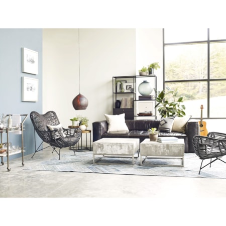 Concrete And Chrome Coffee Table