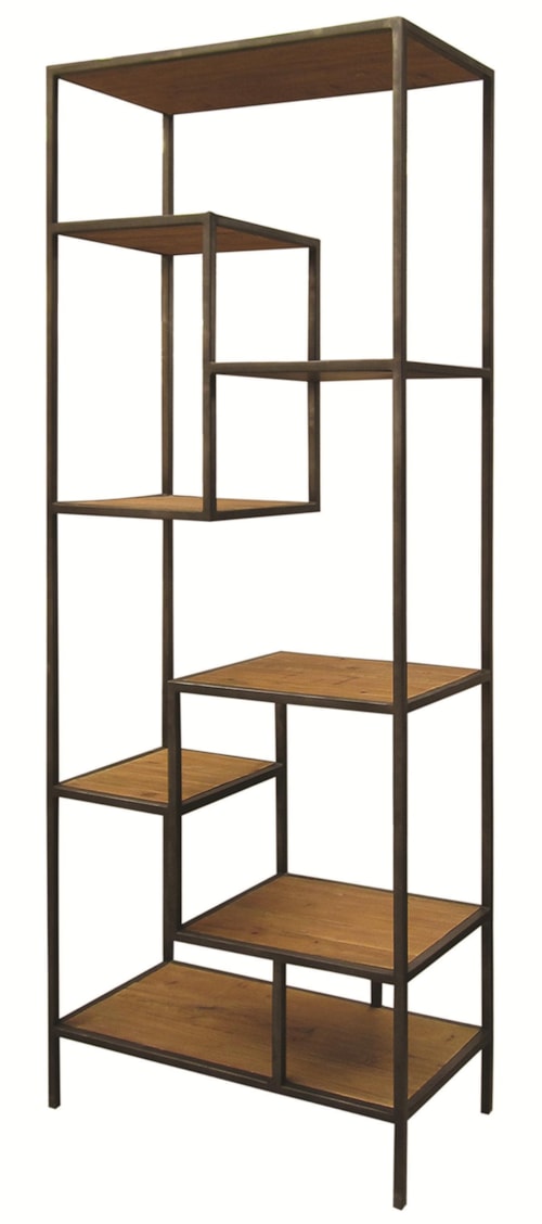 Weathered Helena Open Bookcase