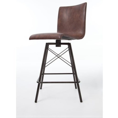Diaw Barstool with Havana Leather Finish
