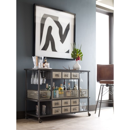 Diaw Barstool with Havana Leather Finish