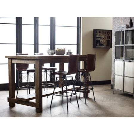 Diaw Barstool with Havana Leather Finish