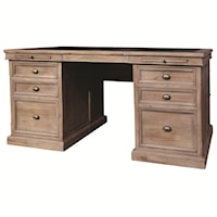 Double Pedestal Desk with 6 Drawers