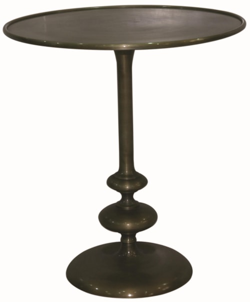 Matchstick Round Metal End Table