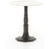 Four Hands Rockwell Lucy Side Table-Carbon Wash, Marble Top