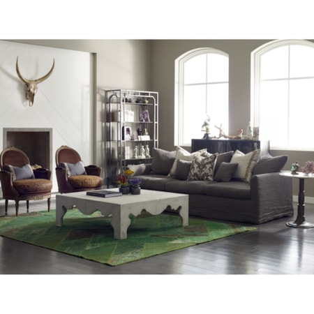 Lucy Side Table-Carbon Wash, Marble Top