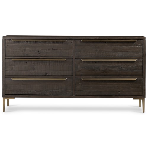 Reclaimed Pine 6-Drawer Dresser