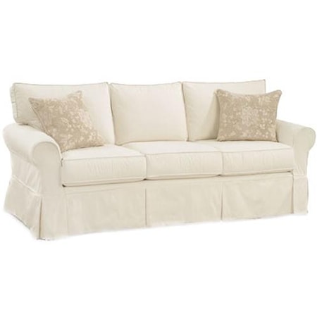 Casual Queen Sleeper Sofa with Rolled Arms